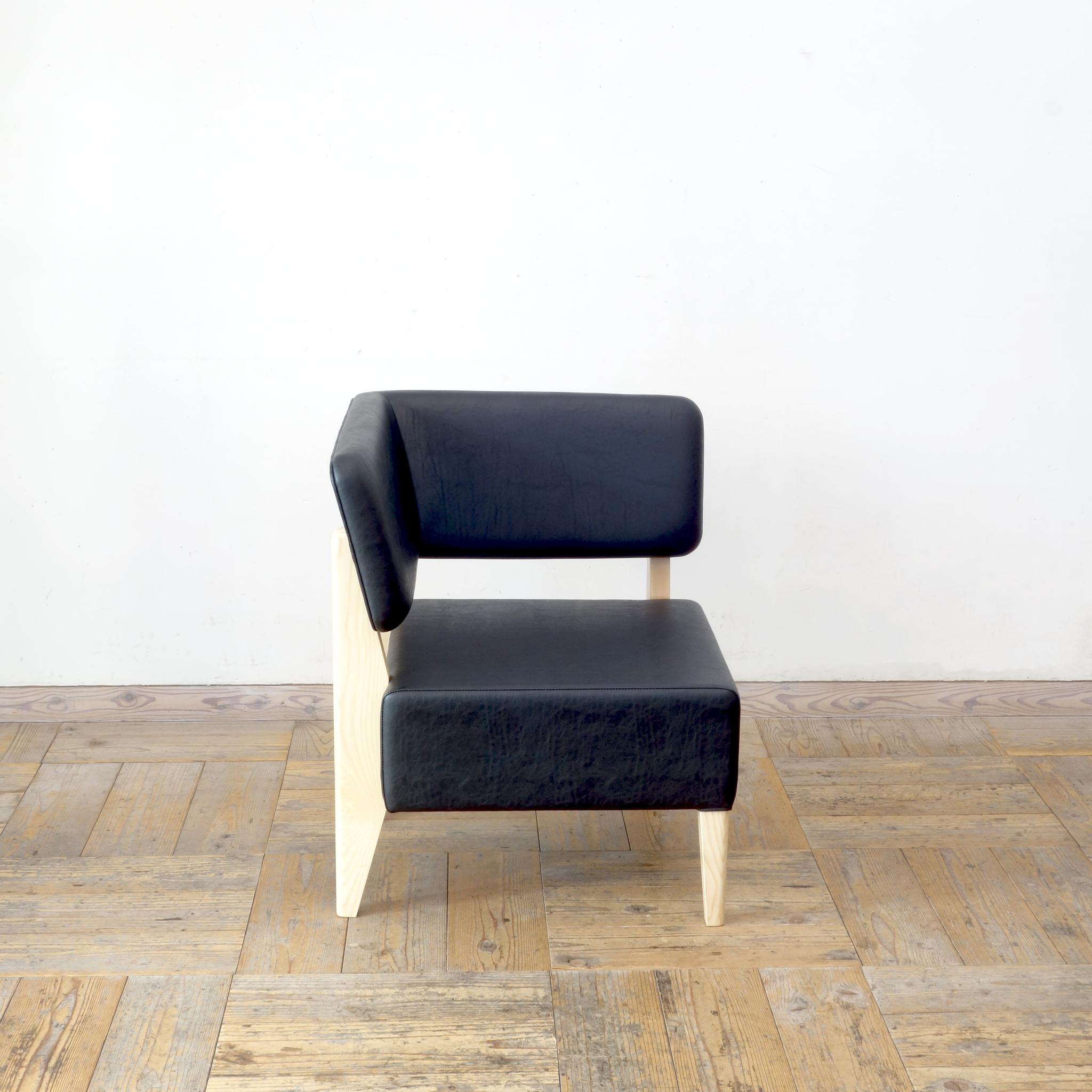 1 seater Standard-L(左) sofa(NA× 合成皮革ブラックBa-10) | 6枚目