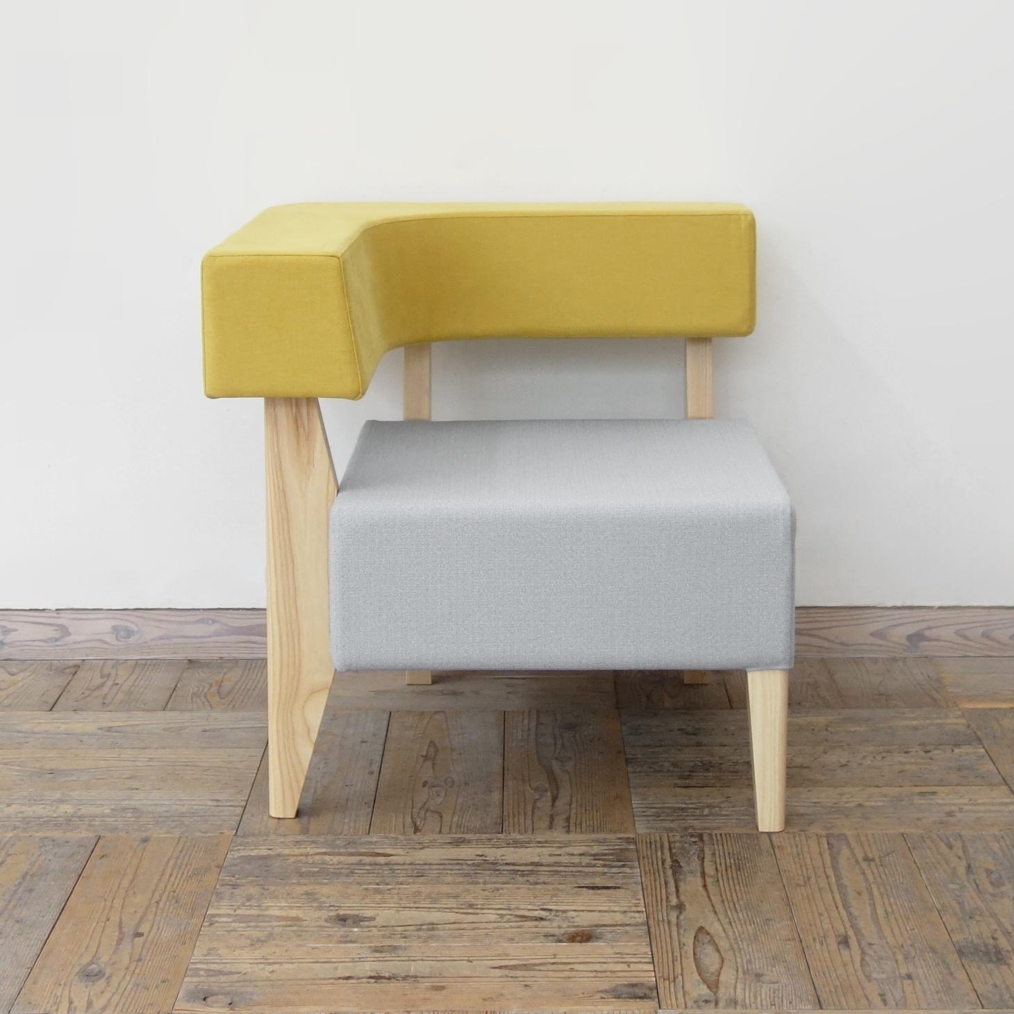 1s Border sofa-L(右) （NA×背SA-128CORN・座JU-18ライトグレー)1枚目の画像