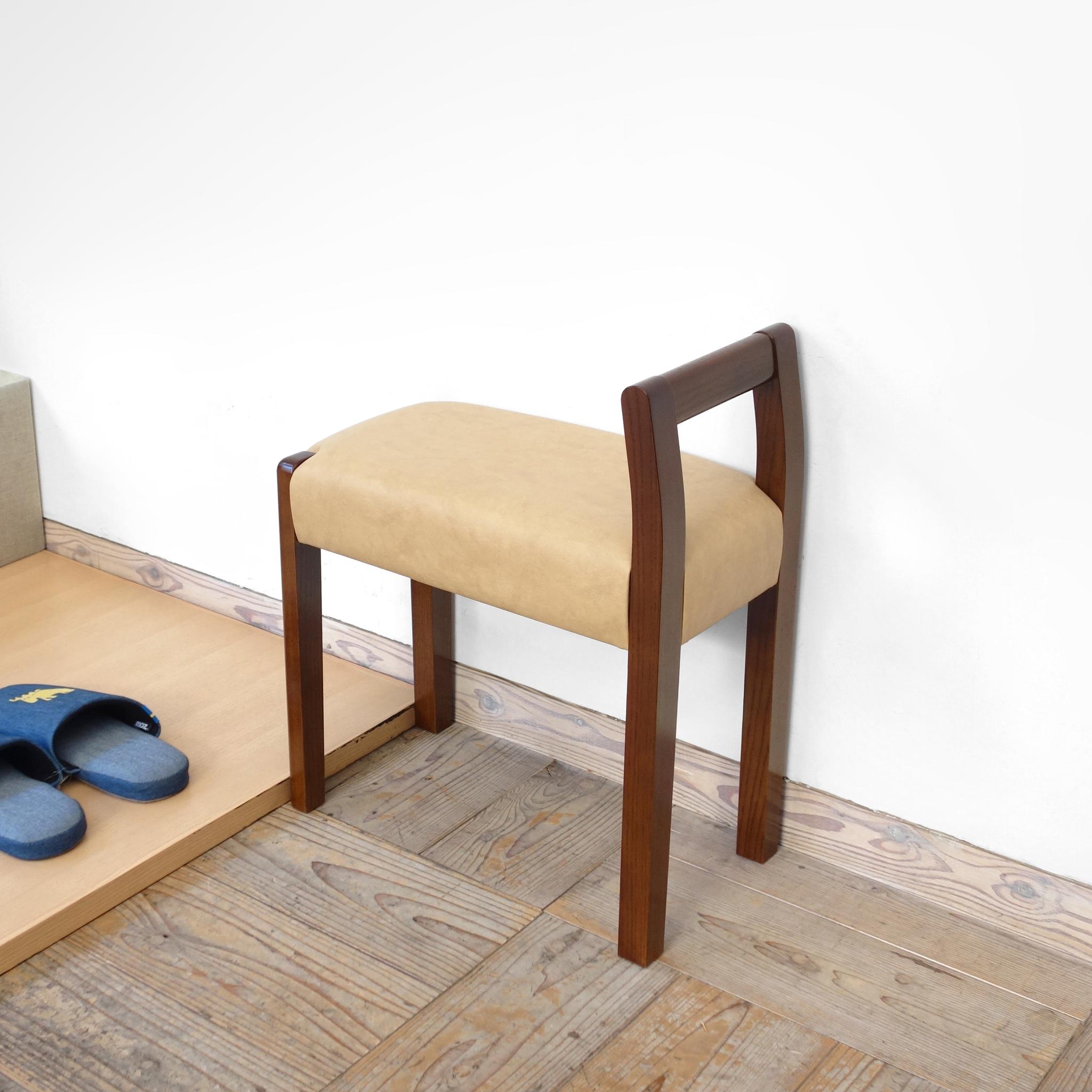 玄関スツール サイドアーム W450 (BR×Ba-03ベージュ）1枚目の画像