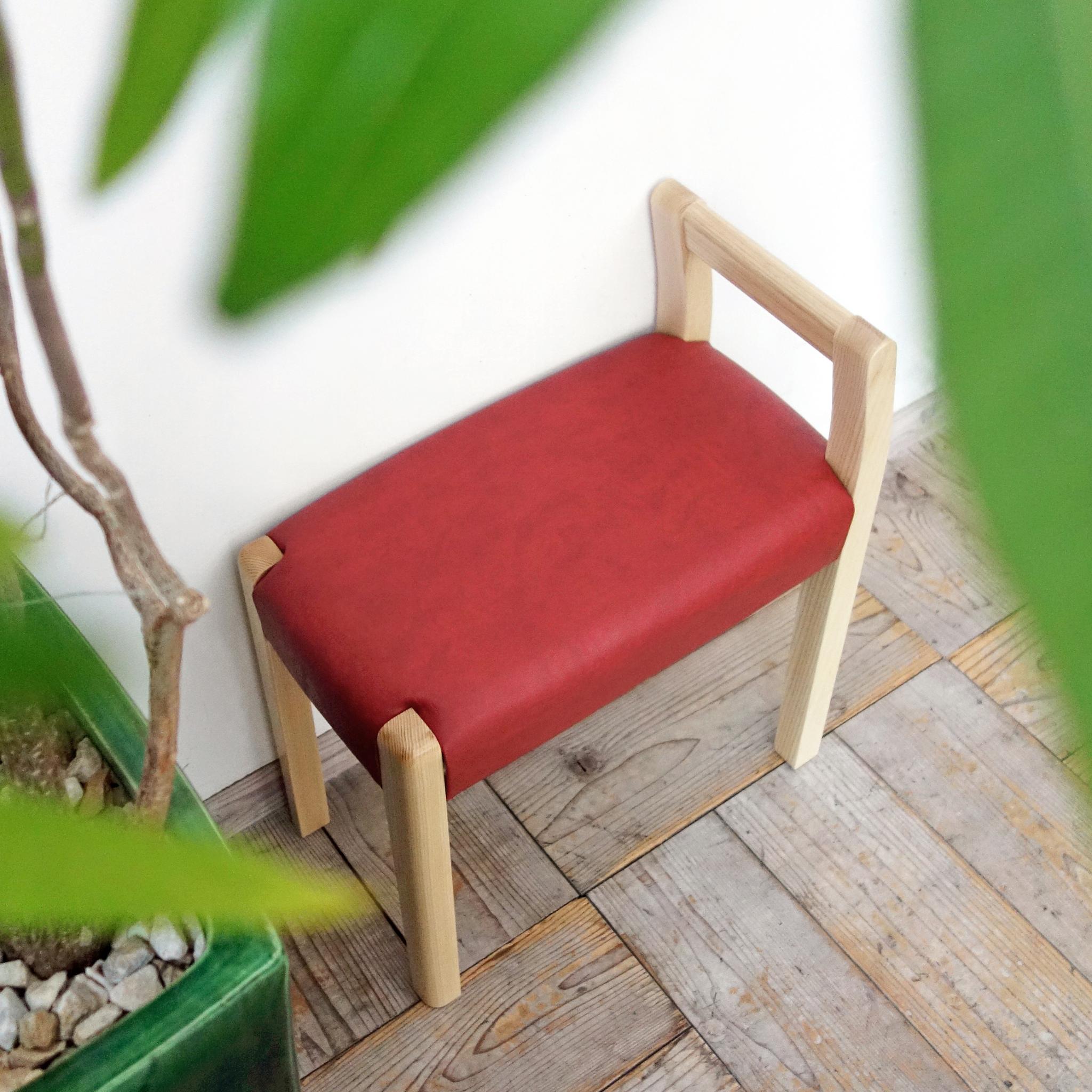 玄関スツール サイドアーム W450 (NA×Ba-08レッド）1枚目の画像