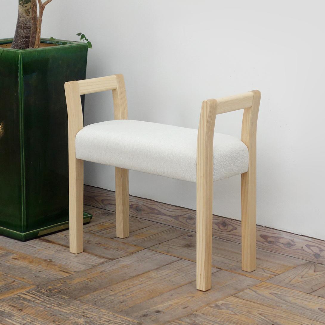 玄関スツール ダブルアーム (NA×ANホワイト）1枚目の画像