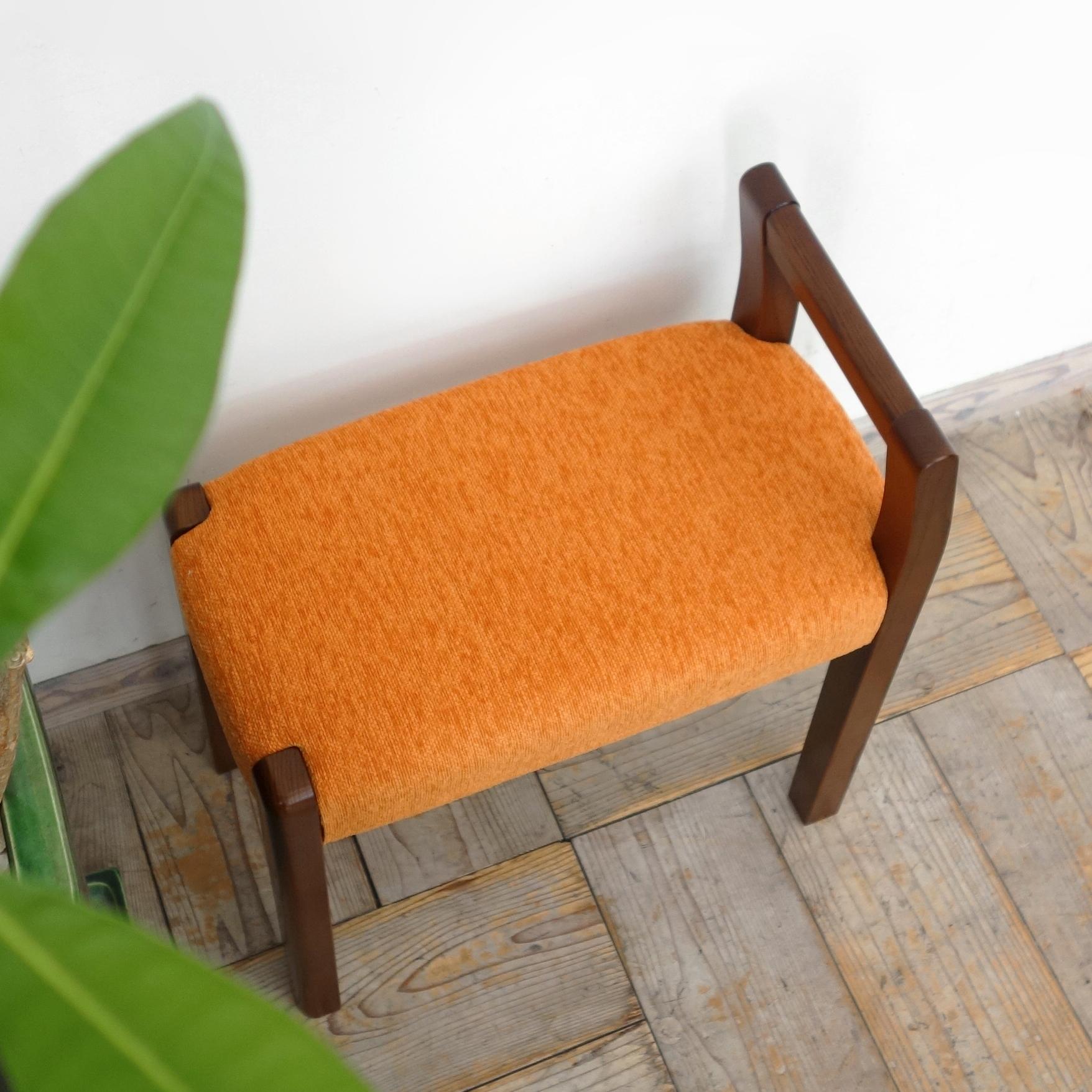 玄関スツール サイドアーム W450 (BR×ANオレンジ）1枚目の画像